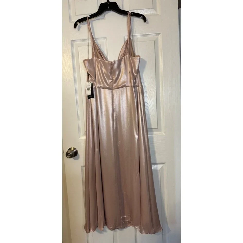 Adrianna Papell Dress 16 Blush Pink Cowl Neck Party Wedding Cruise NEW $199